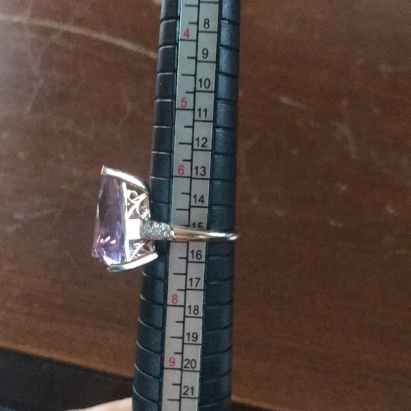 Rose De France Amethyst Rose Gold Sterling Silver Ring - Picture 11 of 12